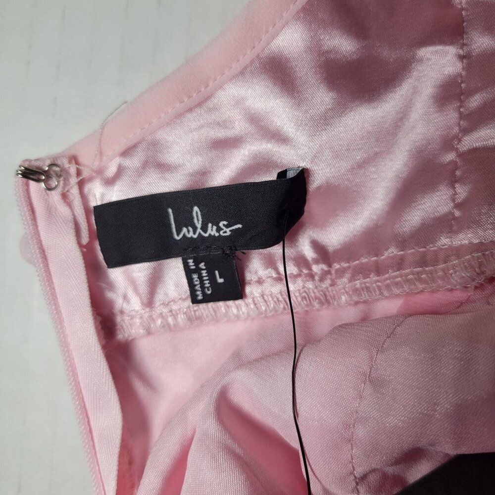 Lulus Dreamy Admiration Light Pink Ruffled Maxi Dress Size L - Picture 8 of 8